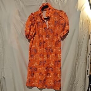(Clemson or Auburn) Tiger Print Orange Dress